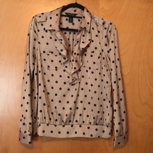 Blouse-White House Black Market Black and Tan